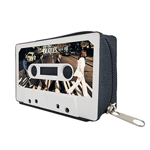 Monedero Cartera Mujer Hombre Billetera con Cremallera Retro Vintage - Artesanal Hecho a Mano con Cintas de Cassettes Tarjetero Diseño Reciclado Moda Tamaño Pequeño Regalo Original Portamonedas