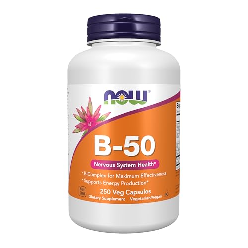 NOW Supplements Vitamin B-50 Energy Production* Nervous System Health* 250 Veg Capsules