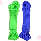 WOONEKY 2stücke Junge Mädchen Hüpfspiel Gummi Band Spielzeug Elastisches Springseil Für Schule Und Outdoor-aktivitäten Grün Blau Spaß Beim Seilspringen Für Kids