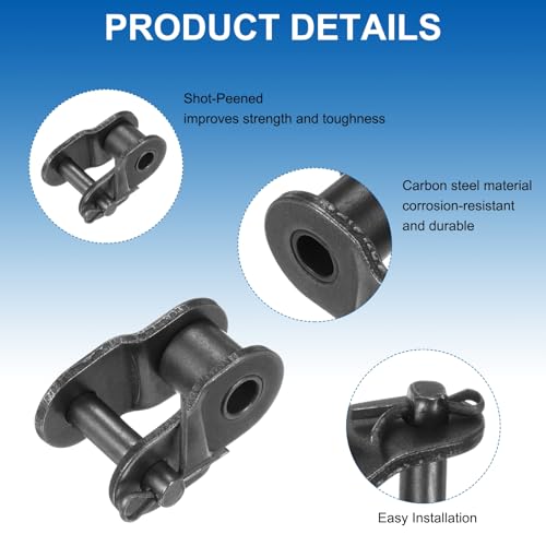 QUARKZMAN 8 Stück 10B-1 Ketten Offset-Halbgliedrolle 15,875 mm Pitch Kohlenstoffstahl Master-Verbindungsstücke für 10B-1 Kette