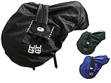 Majestic Ally Nylon Waterproof Fleece Lined Ride On English Saddle Cover-Multiple Color (Black)