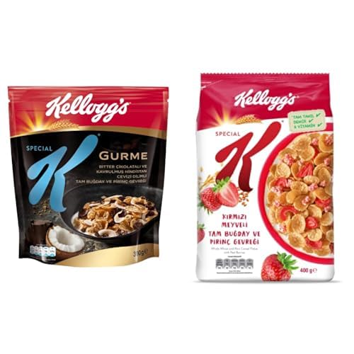 Kellogg's Special K Gurme Kavrulmuş Hindistan Cevizi Dilimi ve Bitter Çikolata Parçalı 300 Gr & Kırmızı Meyveli Kahvaltılık Tam Buğday ve Pirinç Gevreği 400 Gr