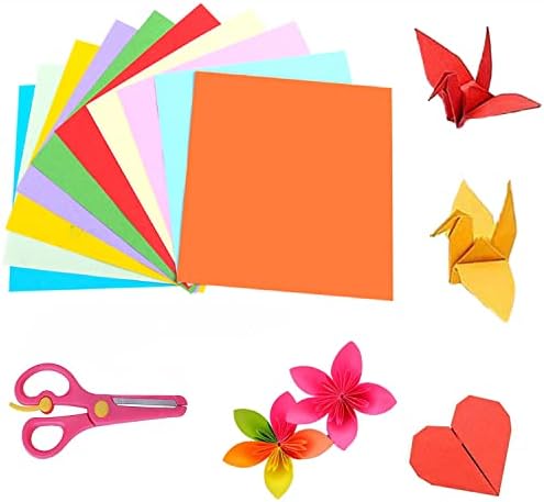 Origami Paper Kit,100 Sheets Origami Paper 8 x 8 inch Square Double Sided Color 10 Vivid Colors Large Folding Origami Paper for DIY Arts and Crafts Projects