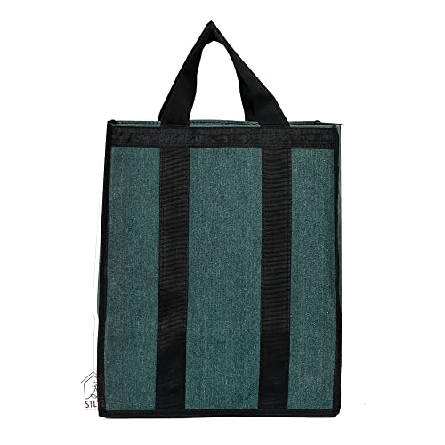 Image of Medium Heavy Duty Canvas Grocery Bag (Thela) | Reusable Shopping Tote Bag for Vegetables, Groceries & Lunch Carry | Durable Cloth Market Bag with Strong Handles | 12 x 9 x 14.5 Inches