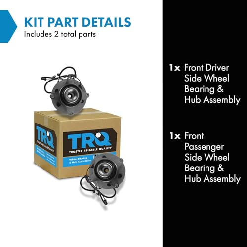 Image of TRQ Wheel Bearing and Hub Assembly Set for 2011-2014 Ford Expedition | for 2010-2014 Ford F-150 2011-2014 Lincoln Navigator 4WD AWD Driver and Passenger Side with 6 Lug Wheels