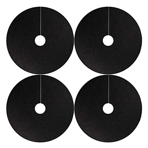 Mat de protección de árbol, anillo de mantillo de árbol reutilizable Mat de protección no tejida Barrie de malezas para control de malezas Negro, anillo, diámetro exterior de 16.5 pulgadas..4pcs