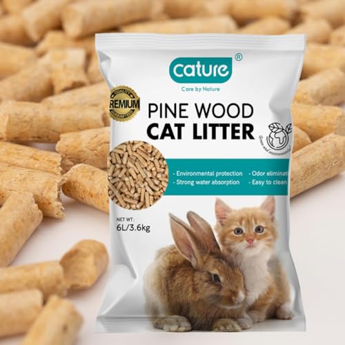 Image of cature Care by Nature Pine Wood Cat Litter | Environmental Protection | Odor Elimination | Strong Water Absorption | Easy to Clean for Multiple Cats (14.4 Kg Total) (4 Packs of 3.6Kg)