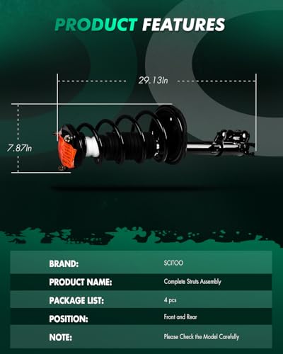 Image of SCITOO Front and Rear Strut Assembly 4PCS for Hyundai Accent
