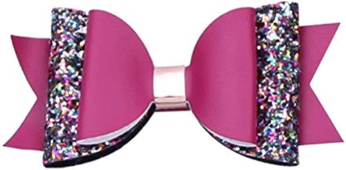 Jyuesi Stylish Hair Clips Glitter Sequins Multi Color Big Hair Bows Ribbon for Baby Girls Teens Toddlers(None e)