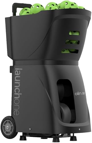 OLIN LaunchONE - Máquina de entrenamiento para lanzador de bolas de pickleball, funciona con pilas, portátil, rotación automática