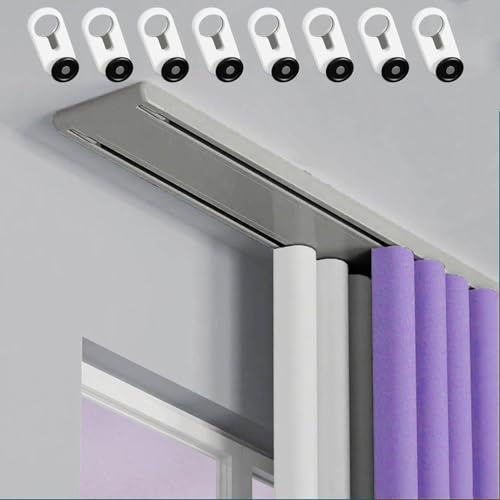 Riel de cortina de aluminio gris de 420 cm: sistema moderno de doble capa 2