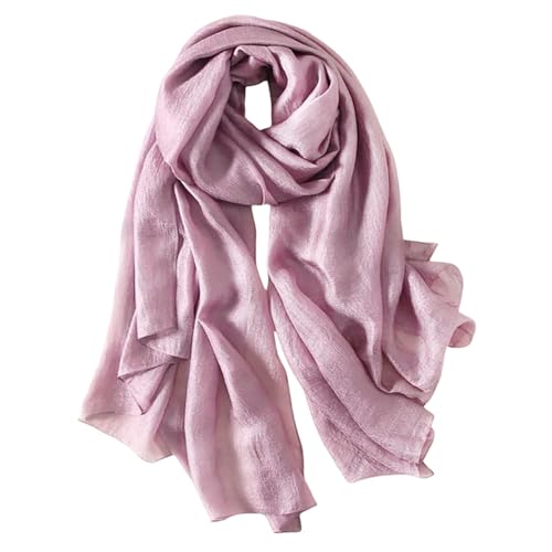 Lina & Lily Shimmer Sheen Scarf Shawl Wrap for Wedding Evening Dress Sheer Lightweight (Dusty Pink)