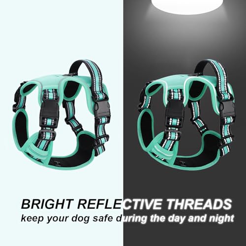 Hundegeschirr No-Pull für Kleine, Große, Mittelgroße Hunde - Weich, Atmungsaktiv, Einstellbar, Reflektierend Mit Gepolstertem Griff - Anti-Zug Brustgeschirr