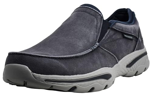 Skechers Men's Creston-Moseco 65355 Moc Toe Slip On, Navy, 11 M US