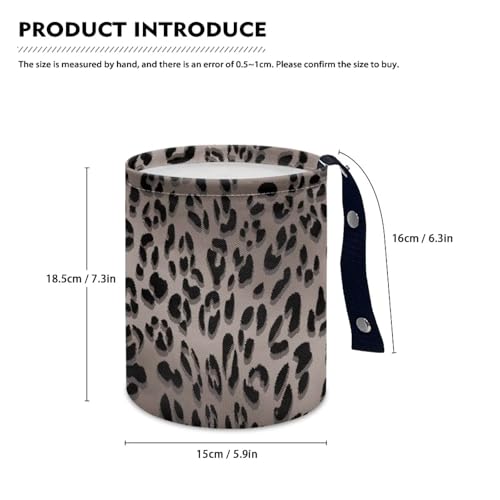 Image of Leopard Print Trash Can for Car Car Garbage Can for Back Seat Leak Proof with Adjustable Buttons Car Accessories for Women Interior