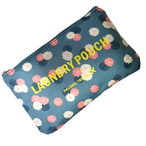 KIT ORGANIZADOR PARA MALA DE VIAGEM 6 PEÇAS (AZUL FLORES)