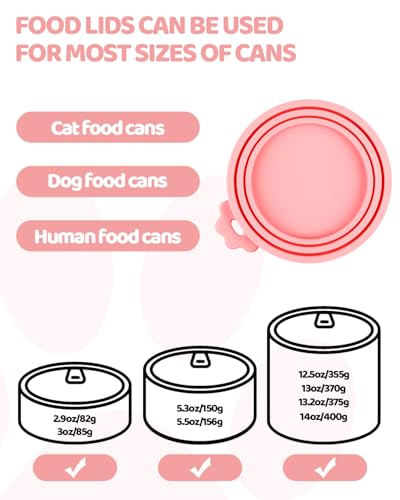 image for Aecsze 5 PCS Cat Food Can Covers Lids Set, Silicone Pet Food Can Lids 