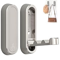 2Pcs Foldable Wall Hooks, Zinc Alloy Folding Hook Silver, Heavy Duty Folding Coat Hooks Wall Mounted for Hanging Coat Towels Bags Keys (Silver, 2 Pack)