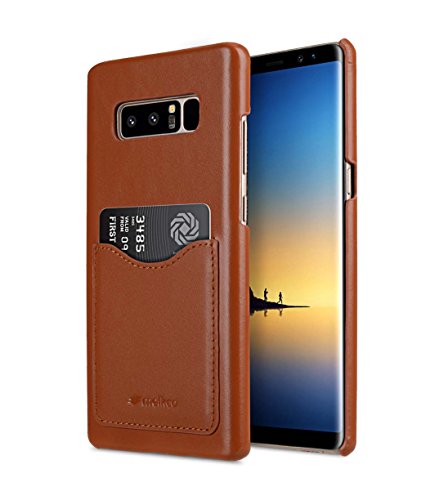 Melkco Cell Phone Case for Samsung Galaxy Note 8 - Brown Card Slot Back Cover V2