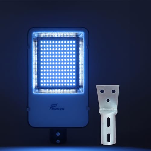 Image of Forus 120W LED Street Light with Clamp, IP66 Waterproof Outdoor LED Street Light, High Lumen 14400lm Blue, Aluminium Body for Road, Parking Lot, Garden & Industrial Outdoor Lighting (1 Pc)