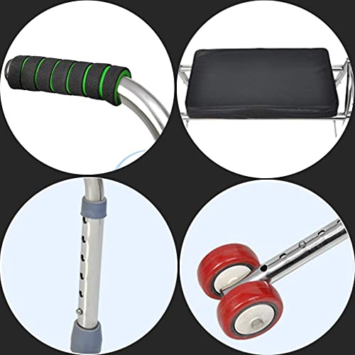 Cadre de marche pliable et réglable déambulateur 2 roues - 4