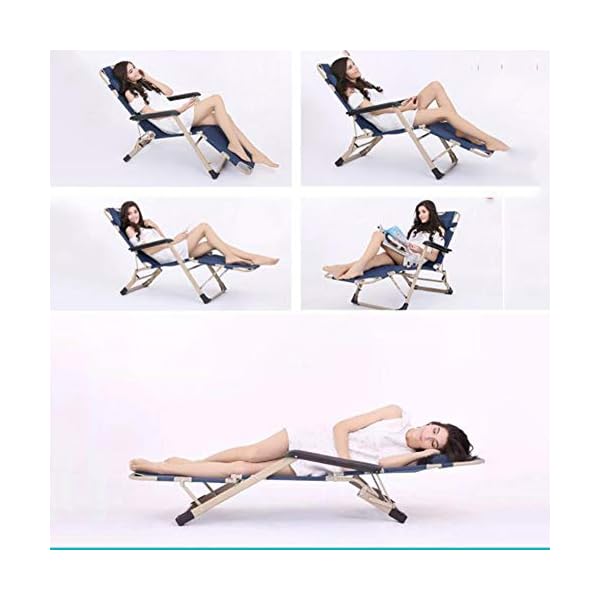 Lounge Chair, Garden Chair, Deck Deck Chair, Zero Gravity Outdoor Chair, Metal Shelf - Black - Image 5