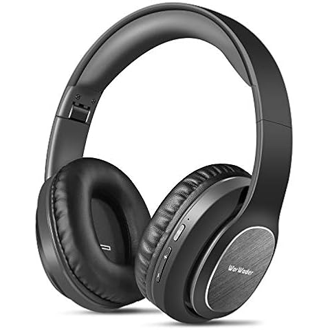 WorWoder 80Hrs Wireless Over Ear Headphones, Bluetooth 5.0 Wireless & Wired Mode, HiFi Stereo Foldable Bluetooth Headset, Soft Memory Foam Earmuffs for Work Travel Online Class (BLACK) Cover