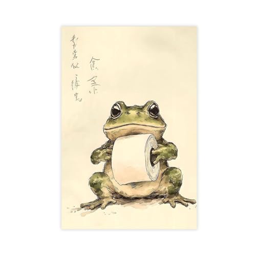 Impression sur toile grenouille de qualité supérieure 61x91 cm pour salon chic