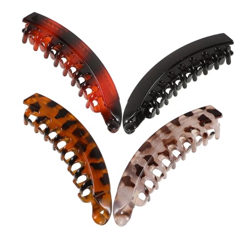 Beaupretty 4piezas Para Cabello Tipo Banana Clips Antideslizantes Para Coleta Alta Sujetador Para Cabello Accesorios Para Mujeres y