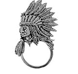 Guardian Bells INDIAN CHIEF HEAD SUNGLASS HOLDER BIKER PIN MOTORCYCLE VEST JACKET, Silver, 3 inches