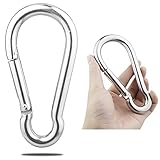 GRANDBUY 5.5 Inch Large Spring Snap Hook Carabiner, 304 Stainless Steel Heavy Duty Carabiners Clip, Stainless Steel Spring Snaps Hooks Carabiners Outdoor