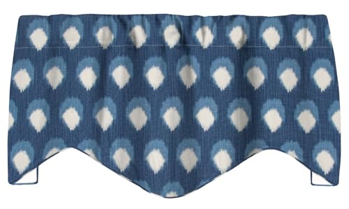 Decorative Things Blue Curtain Valance Kitchen Curtain, Bedroom Window Treatment,