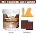 Elecoman Wood Filler, Stainable & Paintable Wood Putty, Water-Resistant Exterior/Interior Furniture Wood Scratch Cracks Holes Repair Kit, Quick-Dry — White, 16 oz