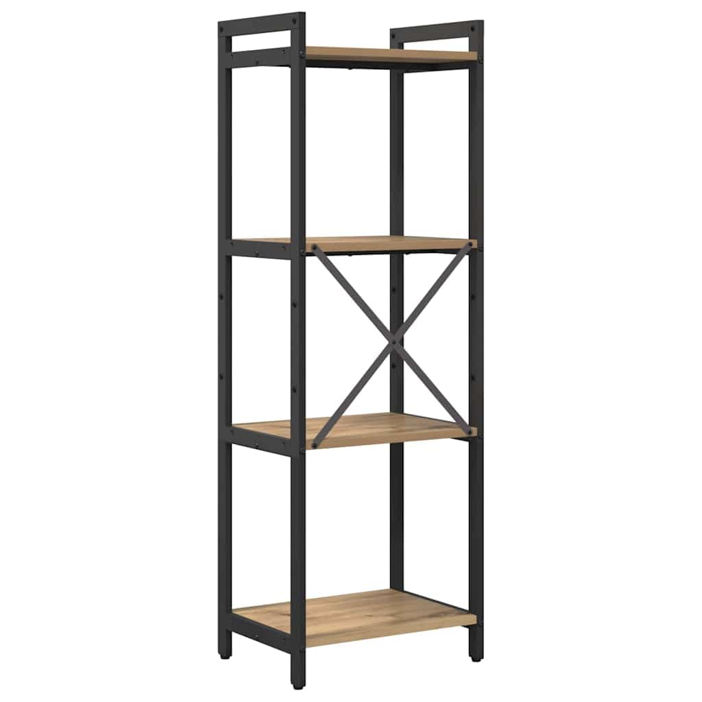 vidaXL Estante de Libros Roble Artesanal 40 x 30 x 119 cm, Estantería Industrial Moderna, Unidad de Almacenamiento Resistente, Organizador en Niveles para Sala y Oficina