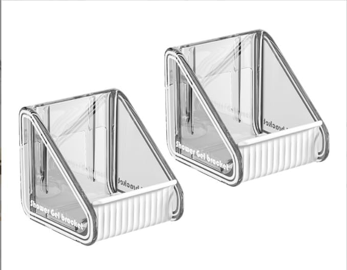 Generic Bathroom Shower Gel Rack Punch-Free Detergent Rack Wall Bracket Hand Soap Rack Wall-Mounted Bathroomk 2Pack Grey, SNH002