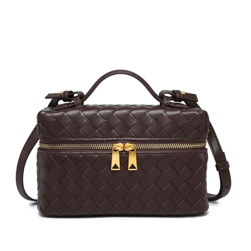 Mini bolsa transversal de tecido, bolsa quadrada com alça superior, bolsa de ombro, bolsas fofas da moda, Avestruz Borgonha