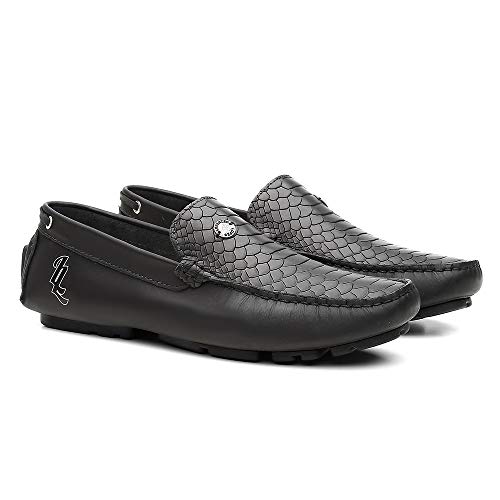 Mocassim Masculino Em Couro Legitimo Cor:Preto;Tamanho:41