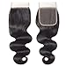 Body Wave Closure Human Hair Lace Closure Brazilian 12A Unprocessed Body Wave Hair 4x4 HD Lace Closure Free Part Natural Black Color(8