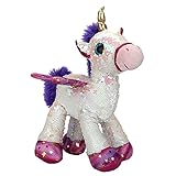 🦄ENTREGA: Se entrega 1 peluche en forma de Unicornio con lentejuelas reversibles BLANCO - BLANCO TORNASOL