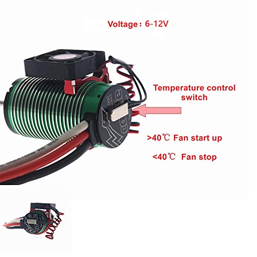 Kwbrc 42Mm Rc Motor Fan Rc Cooling Fan Motor Metal Rc Model Cooling Fan Rc Heat Sink Fan Rc Electric Motor Heat Sink For 1515/1512/4268 /Tenshock 812 Motor Of Rc Model Car (Blue) #TOP4