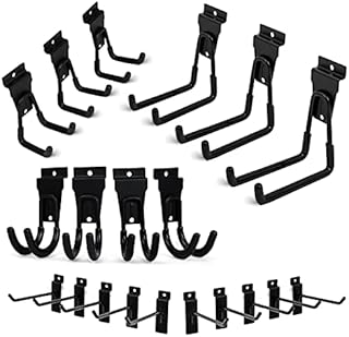 Feller Slatwall Hooks - Pack of 20 Bundled Heavy-Duty Utility Garage Hooks and Hangers, Various Shapes and Sizes Slatwall Accessories for Display, Storage and Organization