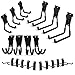 Feller Slatwall Hooks - Pack of 20 Bundled Heavy-Duty Utility Garage Hooks and Hangers, Various Shapes and Sizes Slatwall Accessories for Display, Storage and Organization
