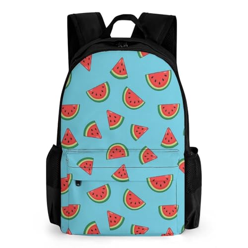 Sturdy Multipurpose Dual Shoulder Bag for Gym and Outdoor Activities, Light Blue Watermelon, Travel Hiking Daypack