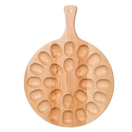 Bandeja para huevos rellenos de madera con 24 agujeros | Soporte para huevos | Tabla de embutidos | Portador de huevos de Pascua | Herramienta de tubería de madera para cumpleaños, celebración