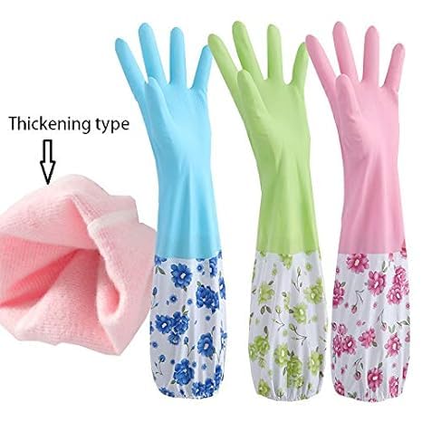 Image of Reusable Long Elbow Dish Washing Hand Gloves,Safety Kitchen for Dish-Washing, Cleaning, Gardening, Laundry multipupose usable Gloves(Green) Po-1-JE