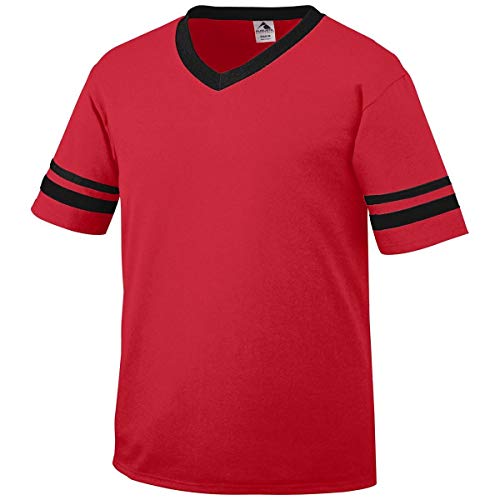 Augusta Sportswear Sleeve Stripe Jersey, Large, Rojo/Negro miniatura 1