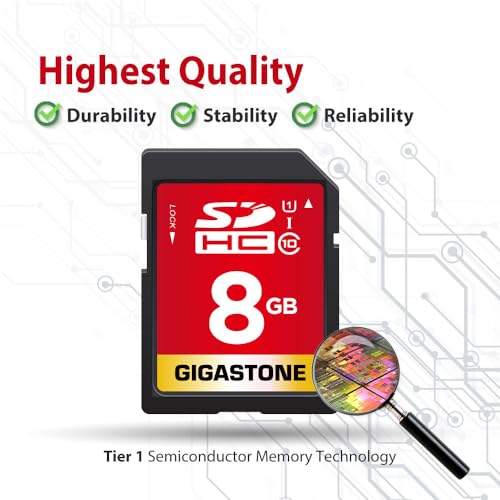 Image of Gigastone 8GB SD Card 2 Pack, UHS-I U1 Class 10 SDHC Memory Card Full HD Video Canon Sony Pentax Kodak Olympus Digital Camera