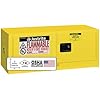 Justrite 12 Gallon Manual Close Piggyback Flammable Storage Cabinet, 18 Gauge Steel, 2 Door Fire Cabinet, 18 x 43 x 18, Made in The USA, Yellow, 891300