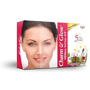 CHARM & GLOW Herbal 5 Steps face facial kit (Pack of 8) | For women | for men | Instant glow facial kit | 5 step facial kit