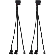 2Pcs PMW Fan Splitter Cable 4Pin to 3Pin/4Pin PC Case Fan D Type Sleeved Adapter Cable 1 to 3 PMW Fan Splitter Extension Power Cable Power Adapter Cable PC Computer Cooling Fan Wire